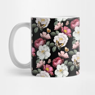 Romantic Vintage Flower and Butterfly Pattern Mug